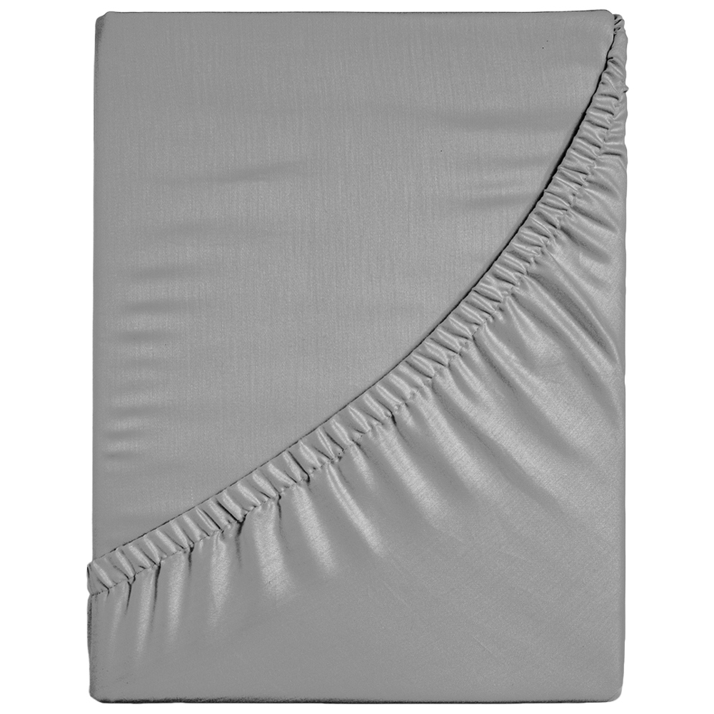 Sweet Dreams Percale King Size Grey Fitted Sheet Image 1