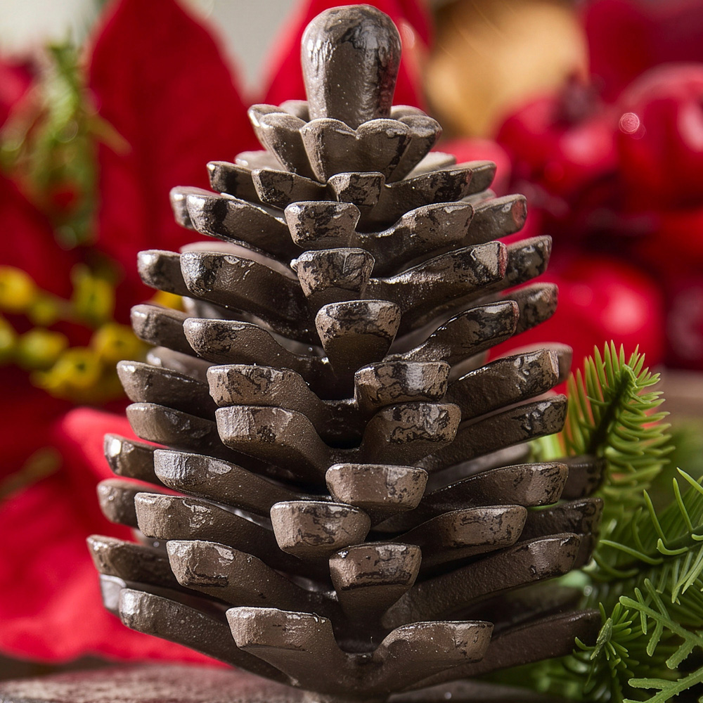 Dibor Cast Iron Pine Cone Christmas Stocking Holder Image 4