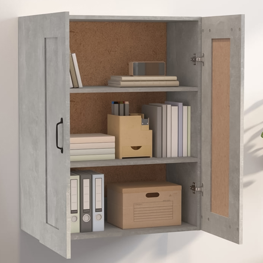 vidaXL 2 Door Concrete Grey Hanging Wall Cabinet Image 1
