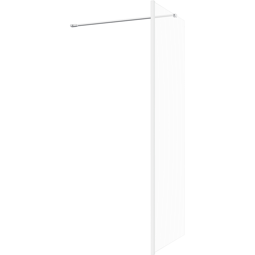 Bathstore Nero Glass Wetroom Shower Panel with Chrome Profile and Side Bar 760mm Image 1