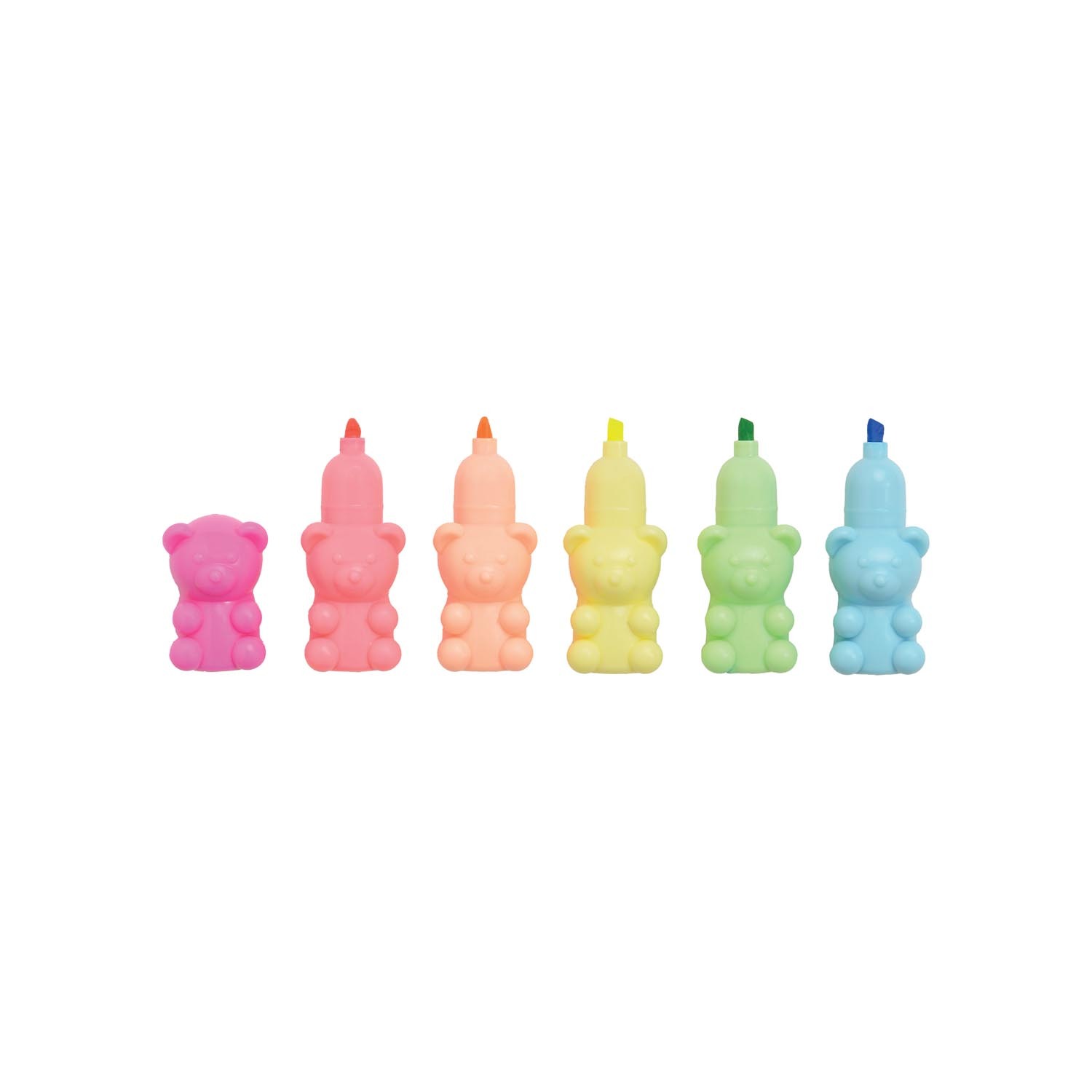 Pack of 5 Stackable Bear Highlighters Image 1