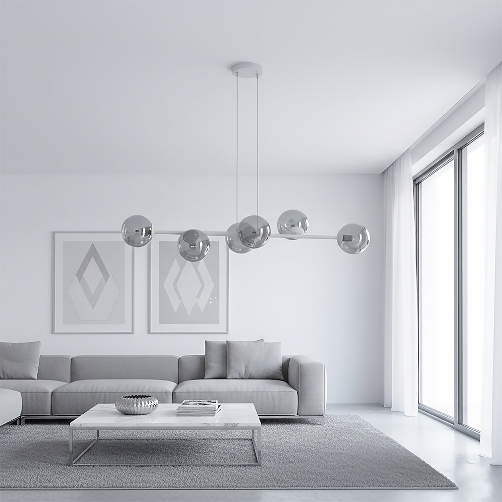 Emibig Magnus 6 Light Grey and Graphite E14 Ceiling Pendant Light Image 8