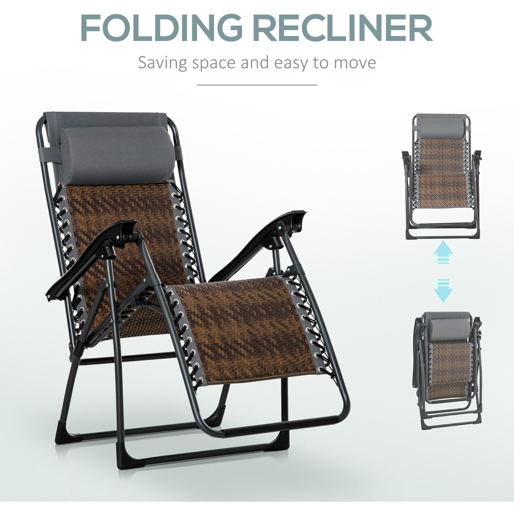 Outsunny Brown Zero Gravity Folding Recliner Chair Image 5