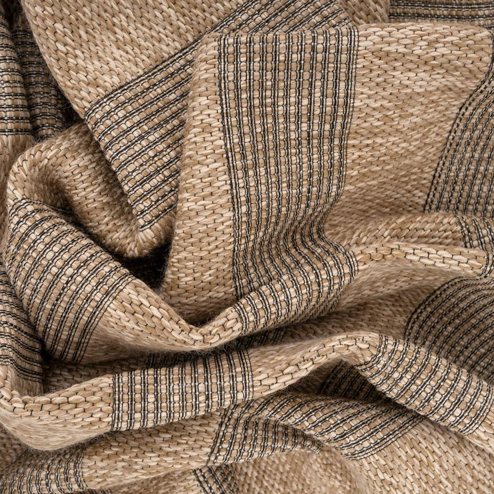 Kukoon Leni Neutral and Black Flat Striped Rug 120 x 170cm Image 3