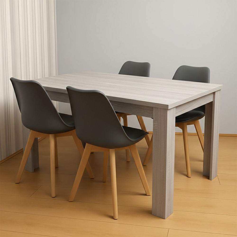 Portland Kosy Koala 4 Seater Modern Dining Set Grey Image 4
