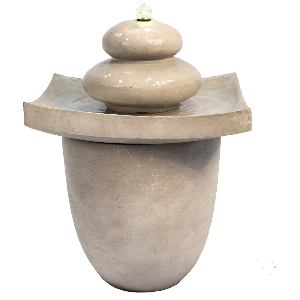 Teamson Home 2 Tier Outdoor Zen Stones Fountain with LED Light Image 3