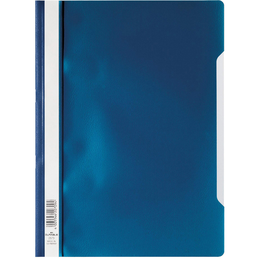 Durable A4 Dark Blue Clear View Project Folder 25 Pack Image 1