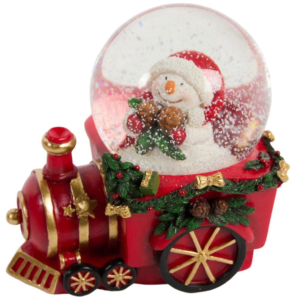 Santa Snowman Train Snow Globe Image 4