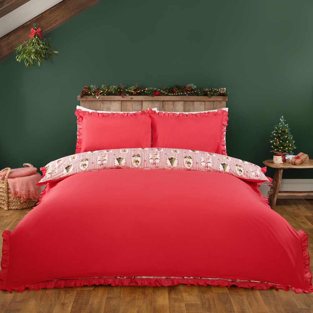 Timeless Christmas Duvet Set Red Double Image 2