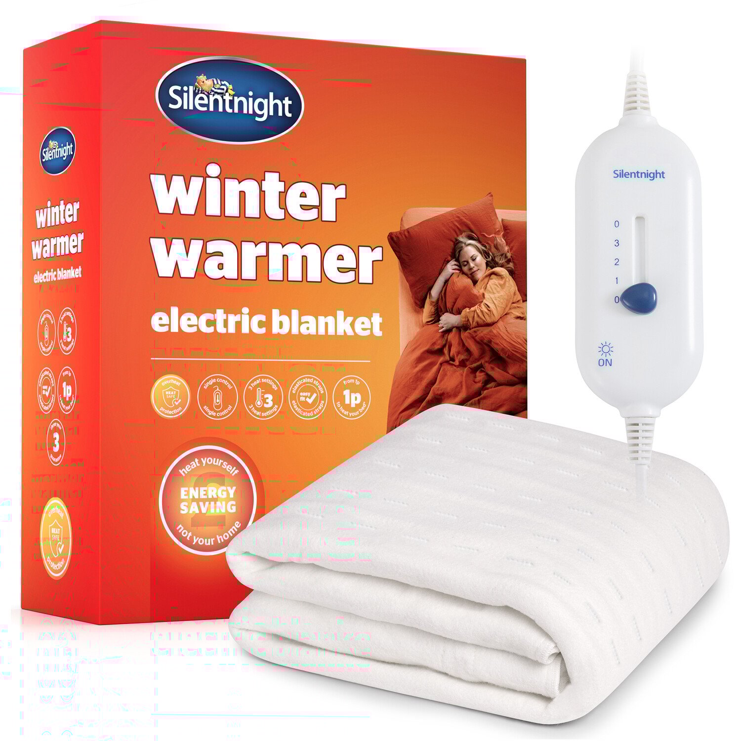 Silentnight Winter Warmer Electric Blanket White Double Image 1