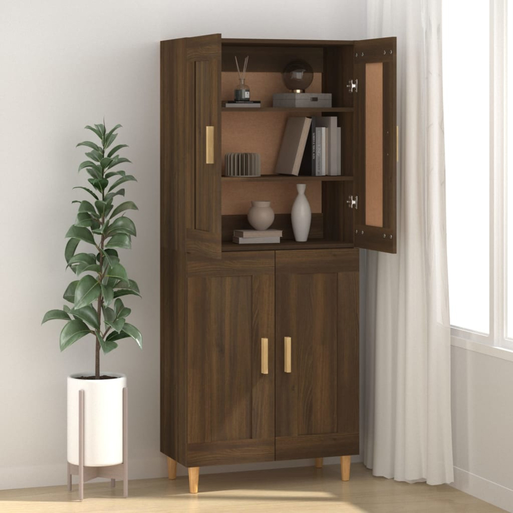 vidaXL 2 Door Brown Oak Sideboard Image 3
