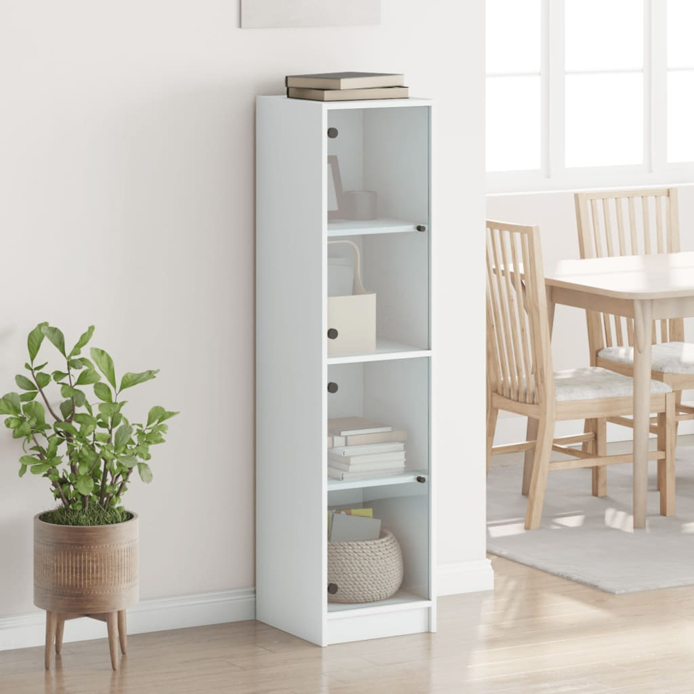 vidaXL 2 Glass Door White Highboard Image 8