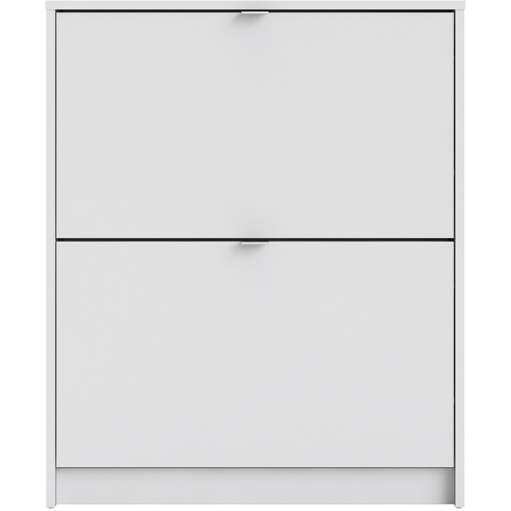 Florence Shoes 2 Flip Door Single Layer White Shoe Storage Cabinet Image 3