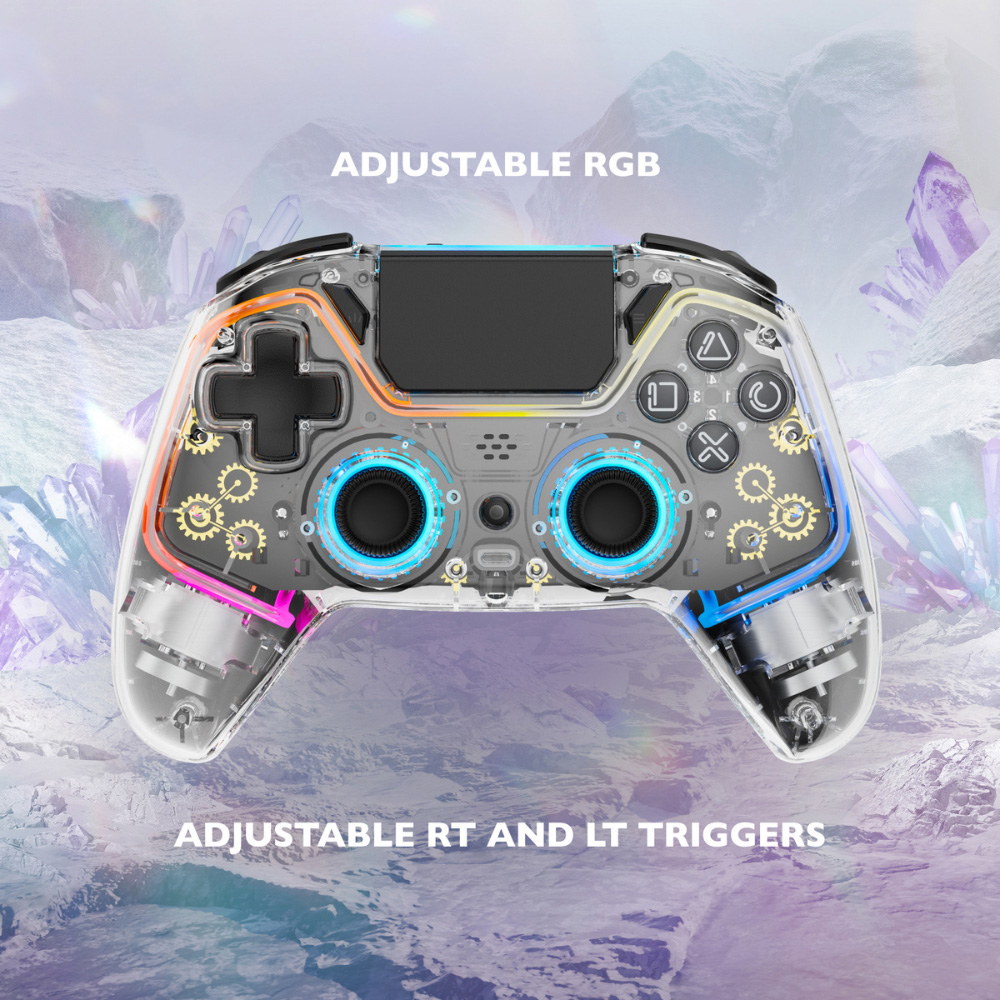 Deltaco Transparent RGB LED PlayStation 4 Bluetooth Controller Image 8