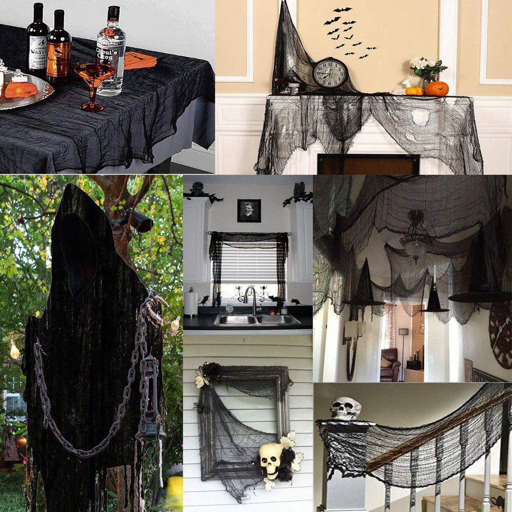 Shatchi Black Halloween Creepy Cloth Decoration 2 Pack Image 4