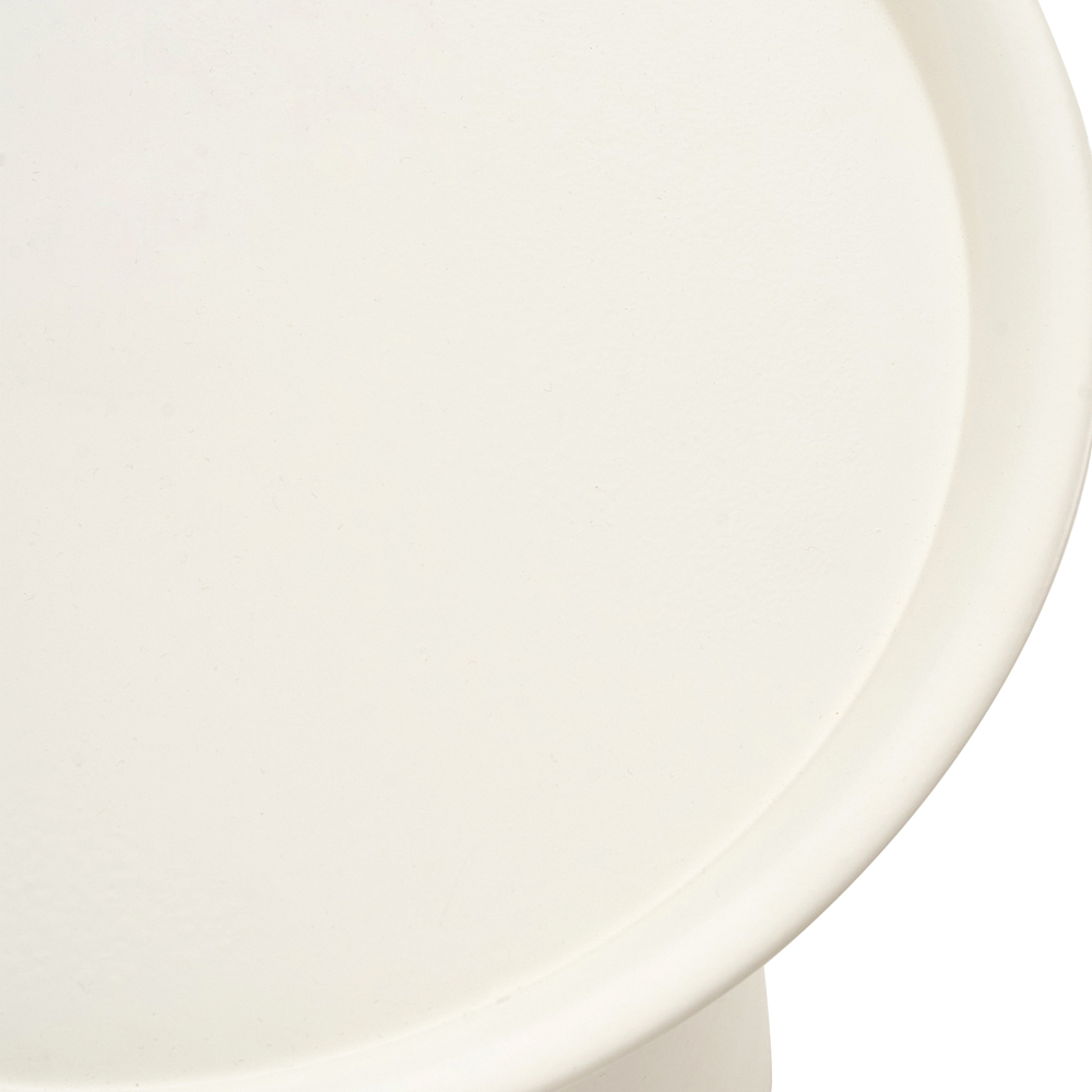Living and Home Cream White Round Fluid Curved Base Side Table Image 3
