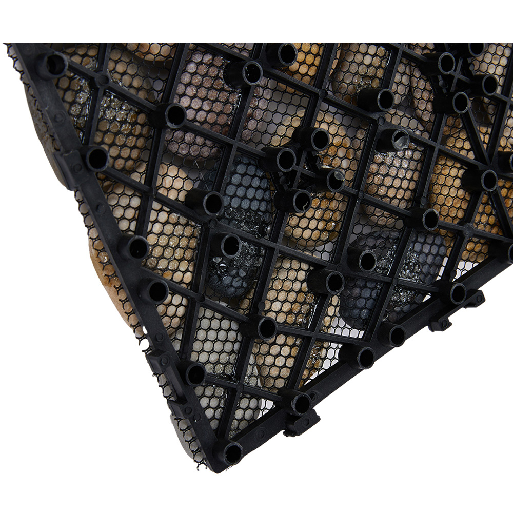 Living and Home Natural Non Slip Faux Pebble Interlocking Floor Tile 6 Pack Image 4