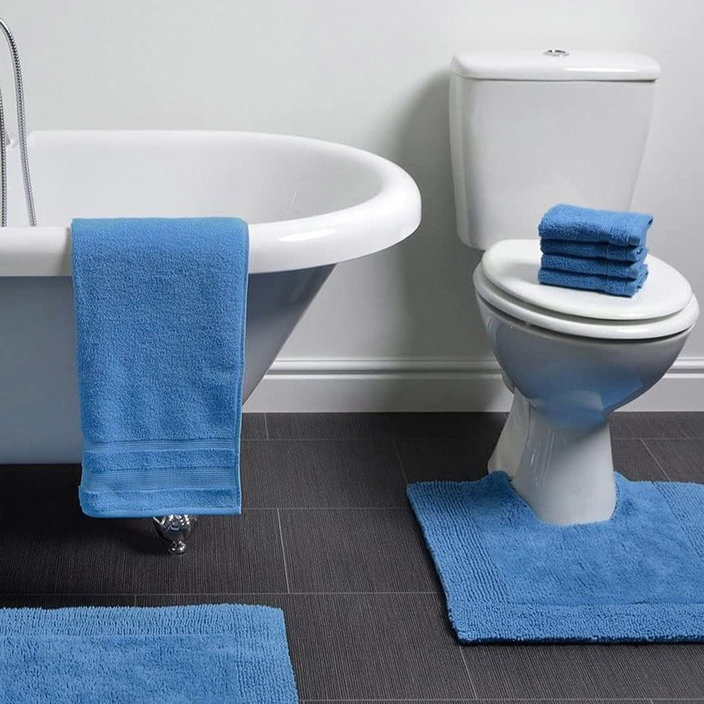 Allure Bath Fashions Elegance Cornish Blue Reversible Pedestal Mat 53 x 55cm Image 2