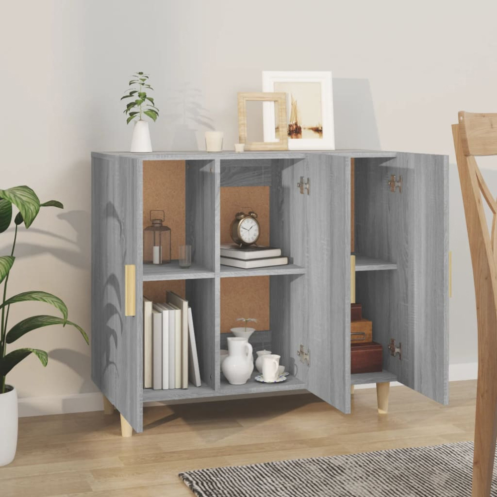 vidaXL 3 Door Grey Sonoma Sideboard Image 7