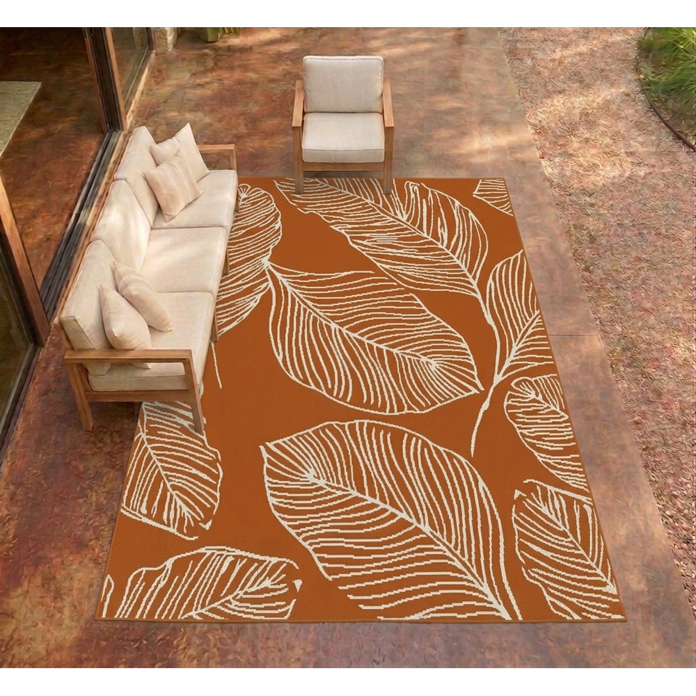Portland Rugstyle Terracotta Leaf Rug 200 x 290cm Image 4
