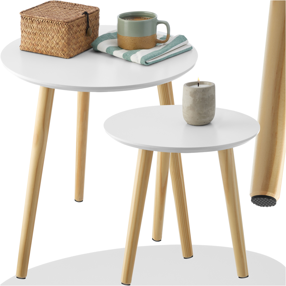 Tectake Skaland Set of 2 Brown Side Tables Image 2