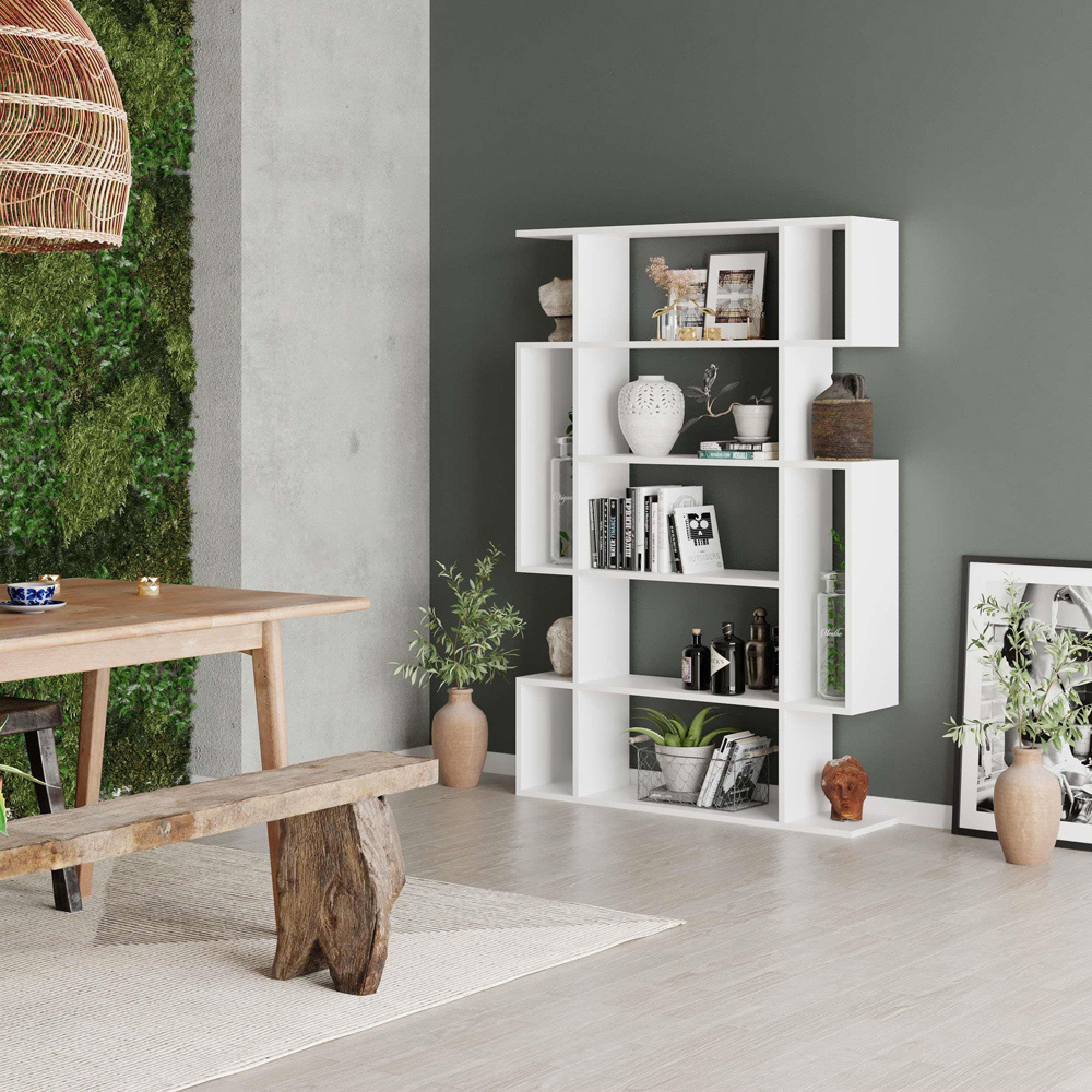 Decortie Mito White Tall Bookcase Image 3