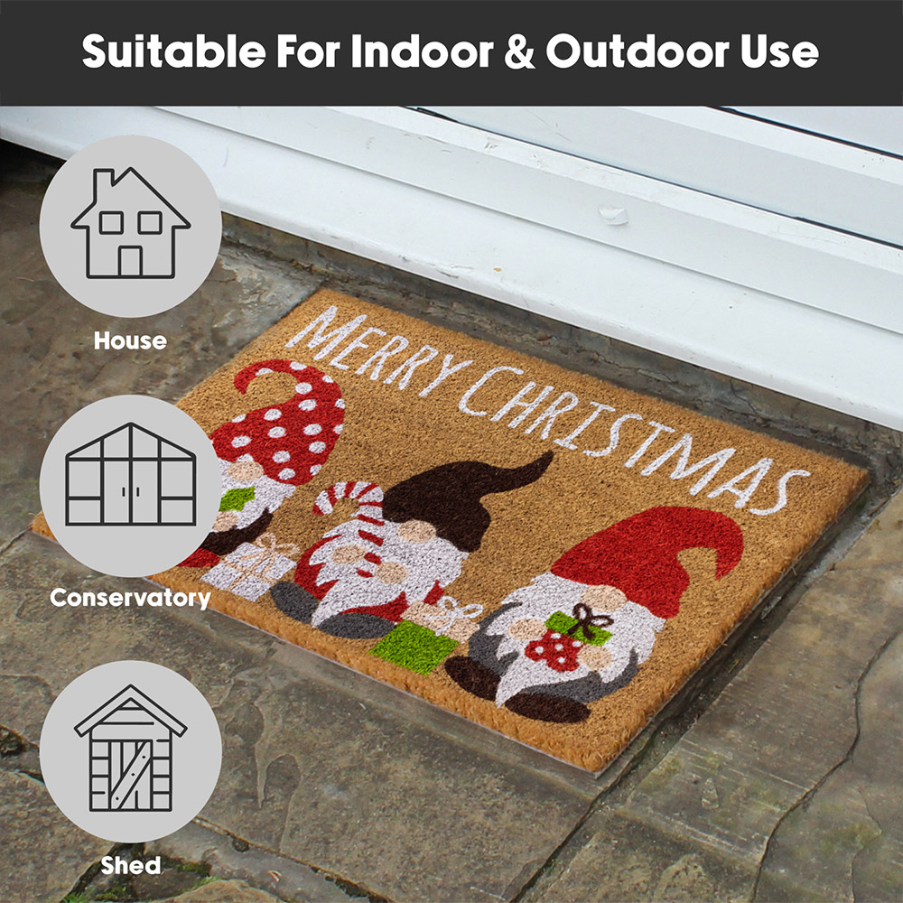 JVL Christmas Gonk Latex Coir Door Mat 40 x 58cm Image 7