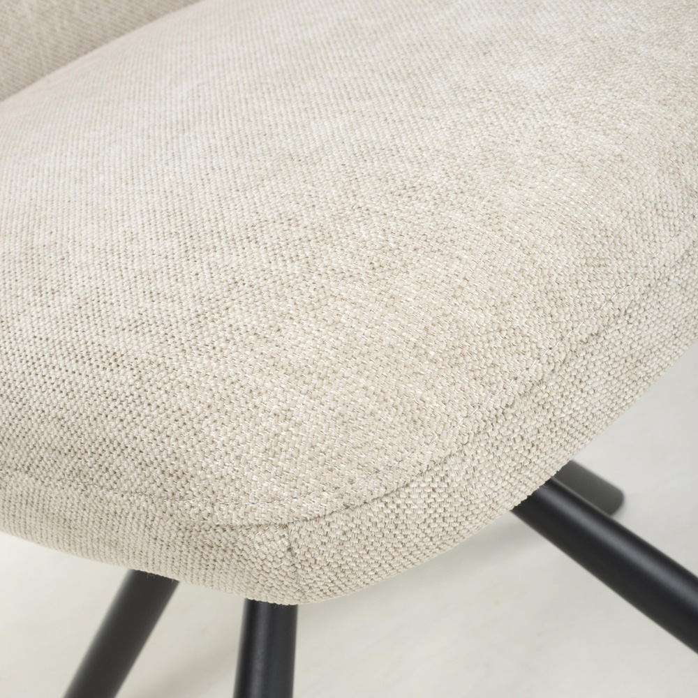 wilko Marlow Mink Ribbed Swivel Dining Chair Image 6