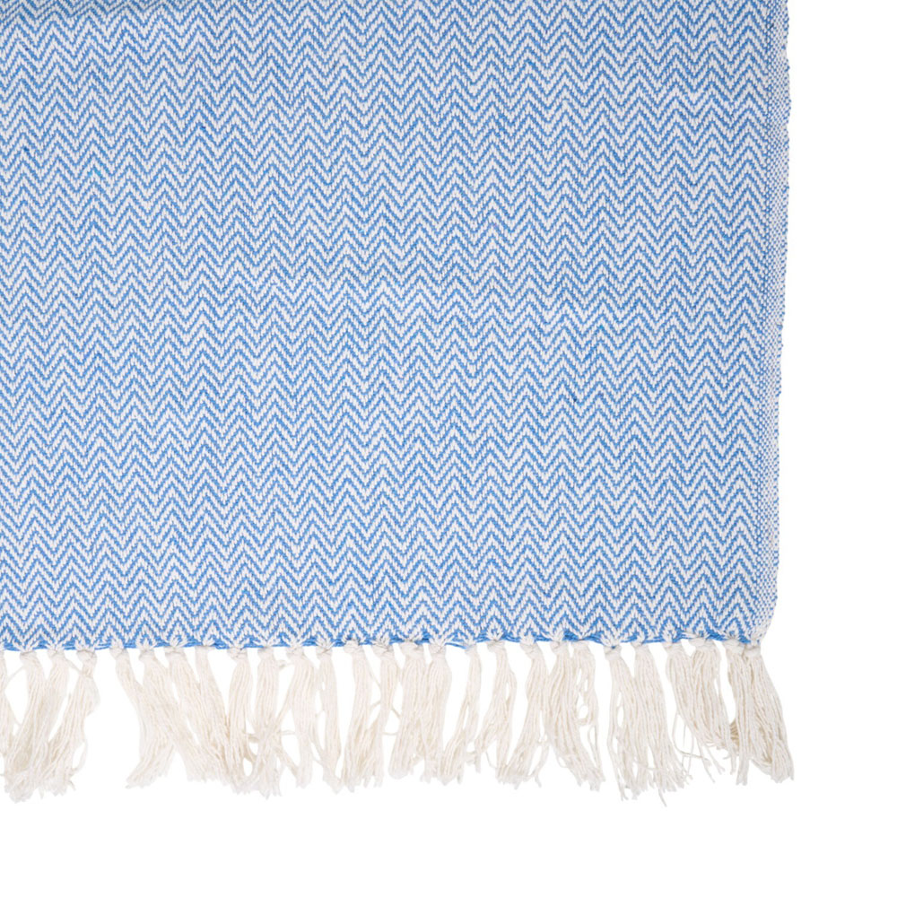 Chevron Woven Throw Blue Image 5
