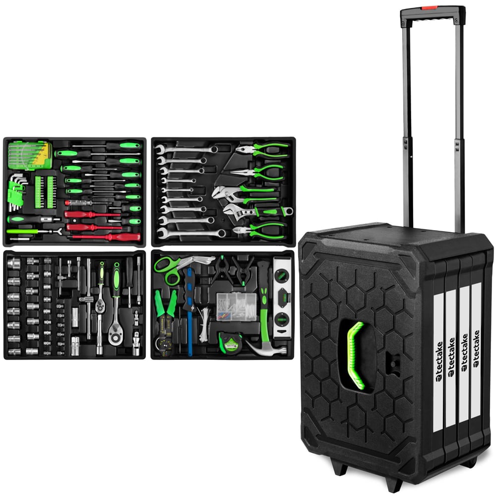 tectake 899 Piece Tool Box Set with Wheels Image 1