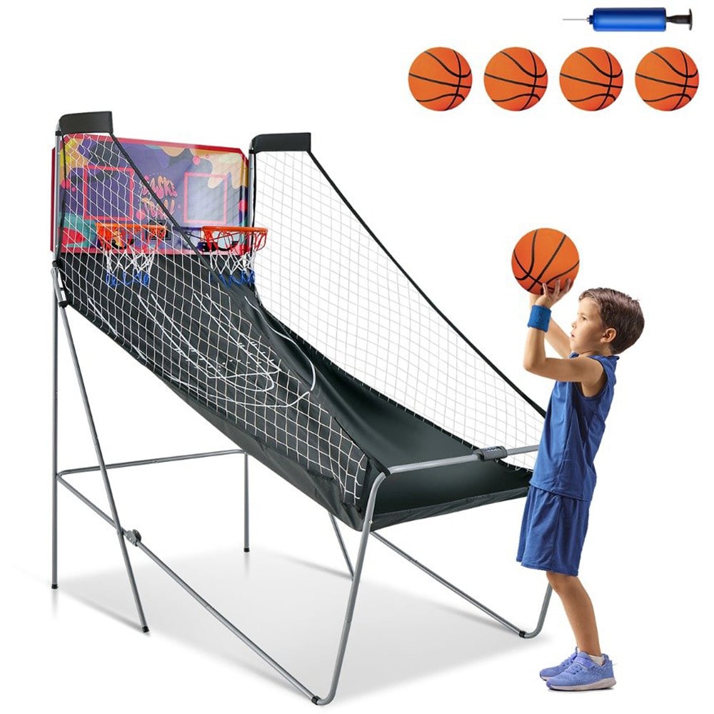 Costway Purple Foldable Basketball Arcade Game Image 3