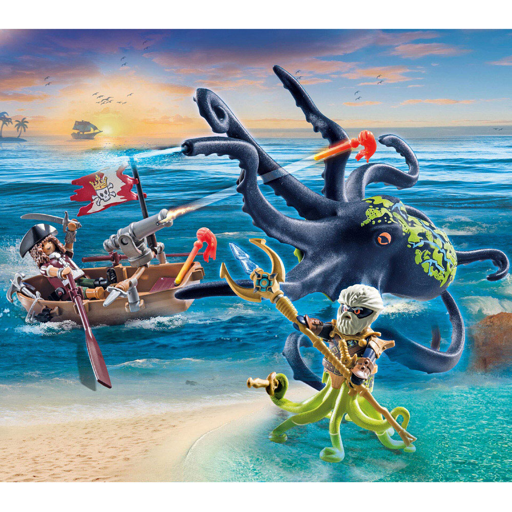 Playmobil Pirate vs Deeper Battle with the Giant Octopus Playset 44 Piece Image 4