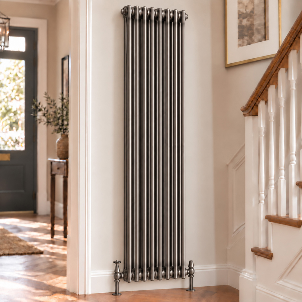 Go Bathrooms Clarence Raw Metal 2 Column Radiator 1800 x 380mm Image 2