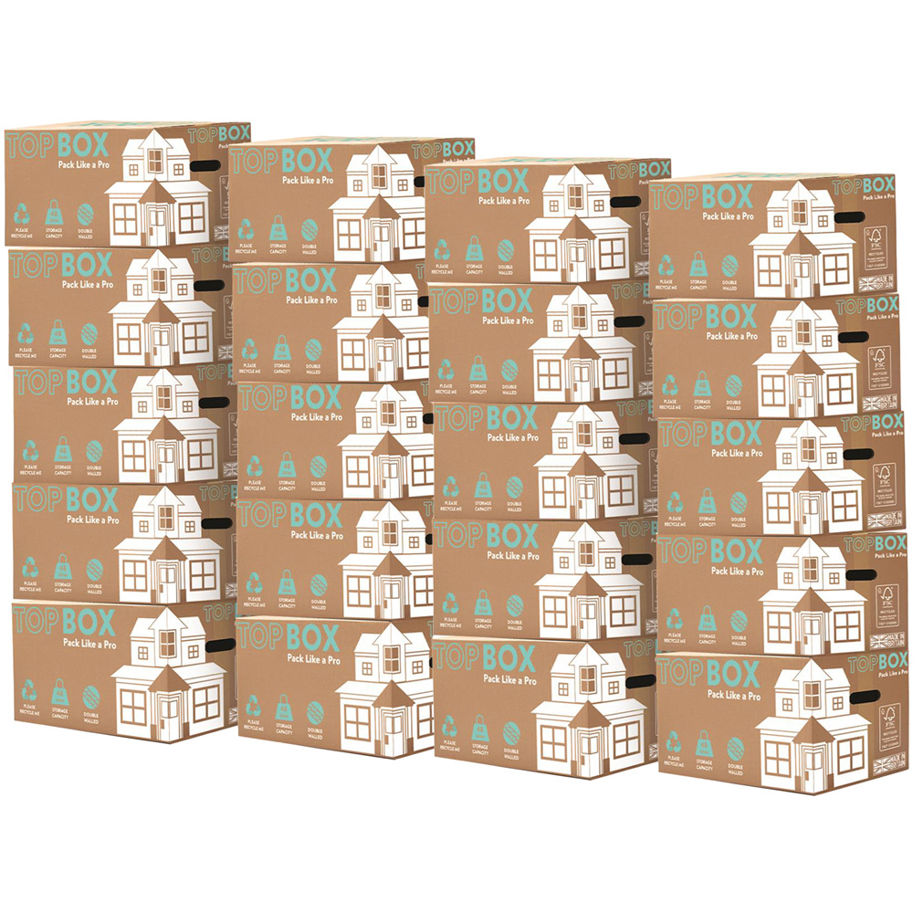Topbox 48L Large Double Walled Moving and Storage Boxes 20 Pack Image 1