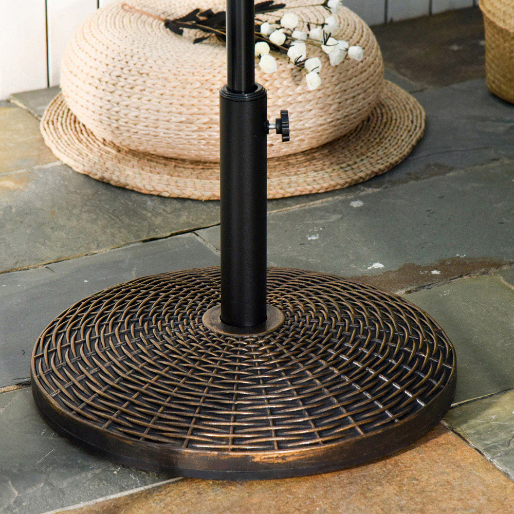 Outsunny Bronze Effect Rattan Parasol Base 25kg Image 2