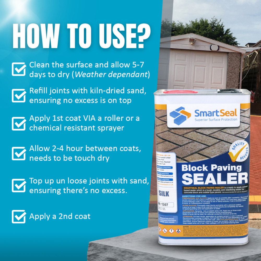 SmartSeal Silk Finish Block Paving Sealer 5L 3 Pack Image 8
