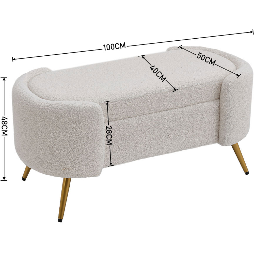 Living and Home White Modern Upholstered Accent Bench Image 8