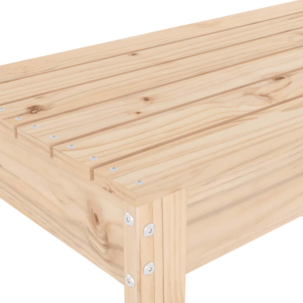 vidaXL Natural Solid Pine Wood Slatted Garden Bench 110 x 38 x 45cm Image 6