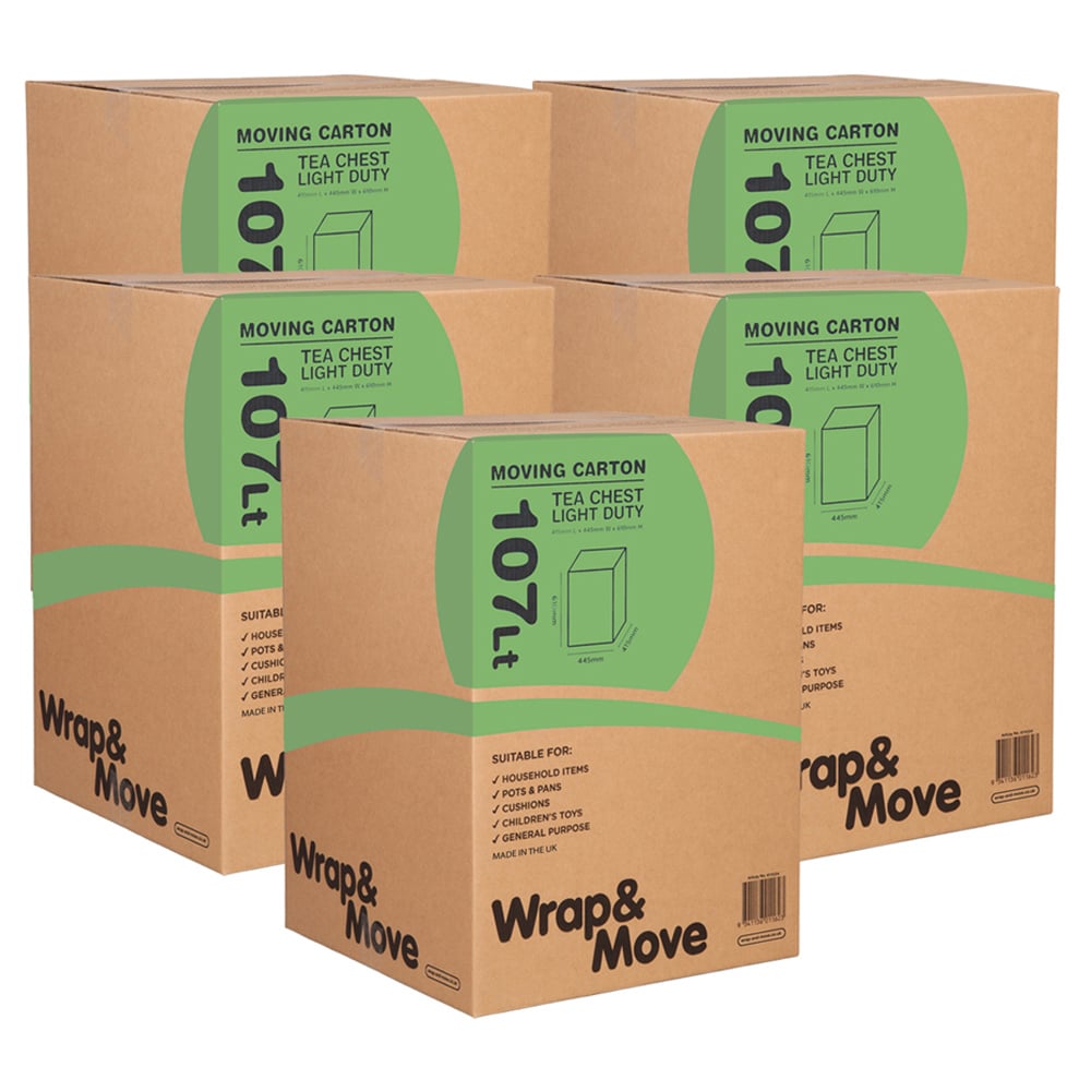 Wrap & Move X-Large Moving Box 107L 5 Pack Image 1