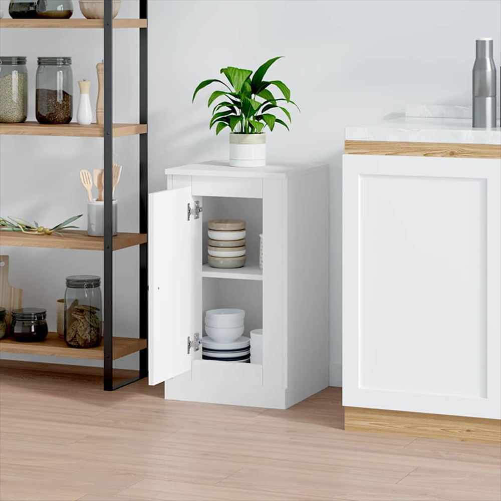 vidaXL Single Door White Sideboard Image 9