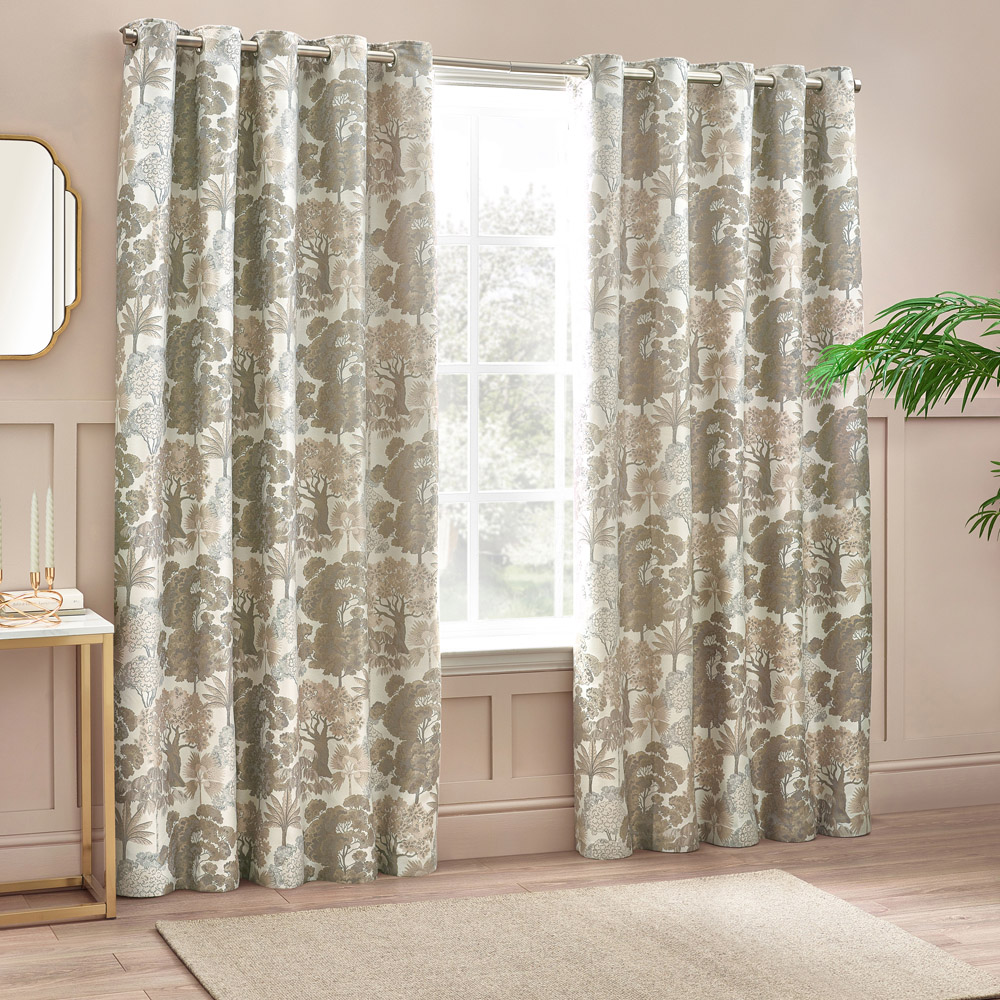 Wylder Natural Woodlands Floral Jacquard Eyelet Curtains 229 x 183cm Image 8