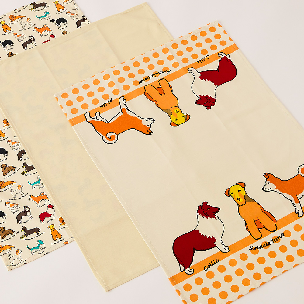 Highlands Homeware Dog Print Tea Towel 2 Pack Image 3
