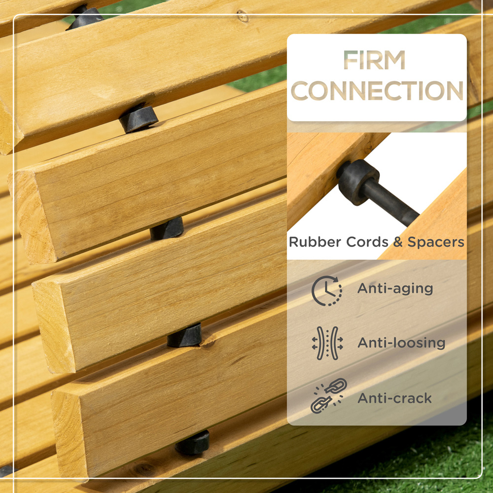 Outsunny Solid Pine Wood Rollable Wooden Garden Pathway 185 x 60cm Image 5