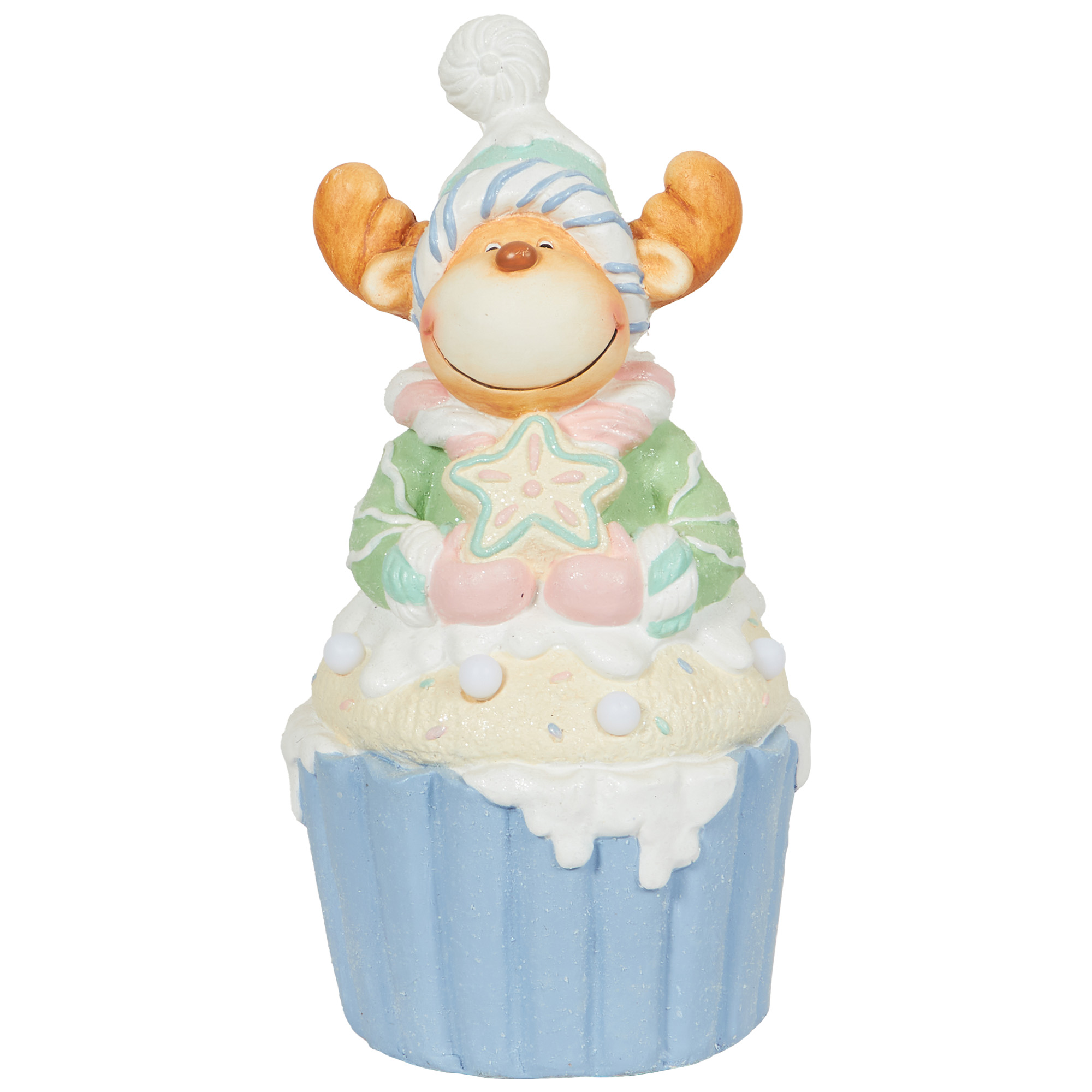 LED Reindeer Cupcake Ornament Image 1