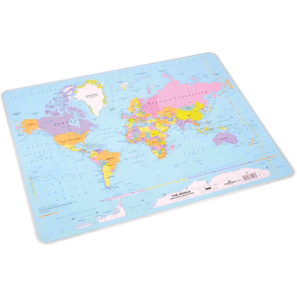 Durable Smooth Non-Slip World Map Desk Mat 53 x 40cm Image 2