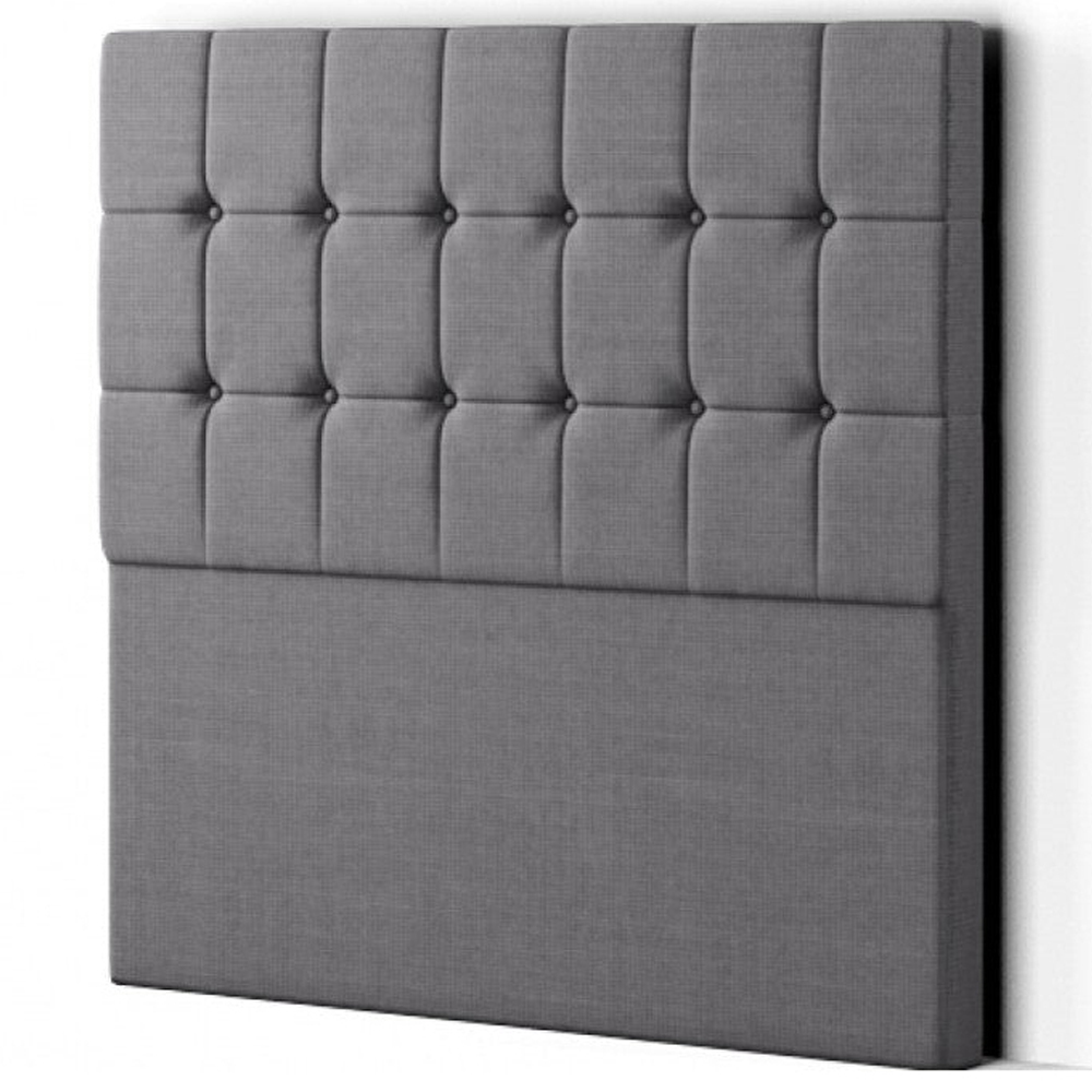 Eleganza Venezia King Size Grey Linen Floor Standing Headboard Image 2