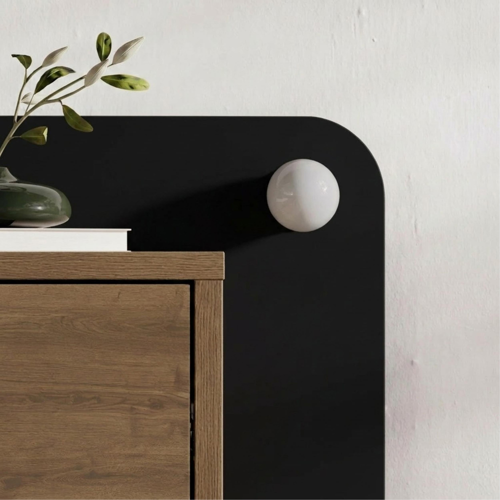 Decortie Dotta Single Drawer Dark Oak Effect Wall Mounted Bedside Table with Night Light Image 3