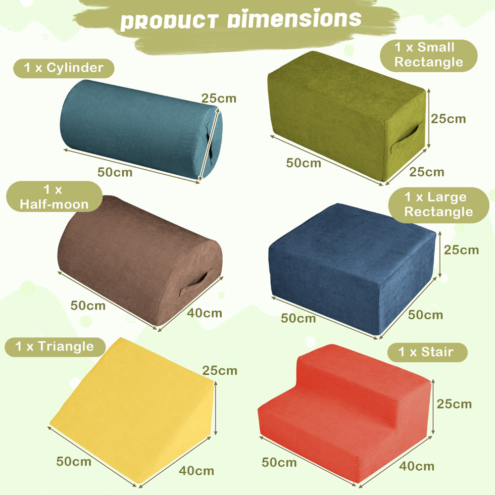 Costway 6 Piece Multicolour Baby Climbing Block Image 6