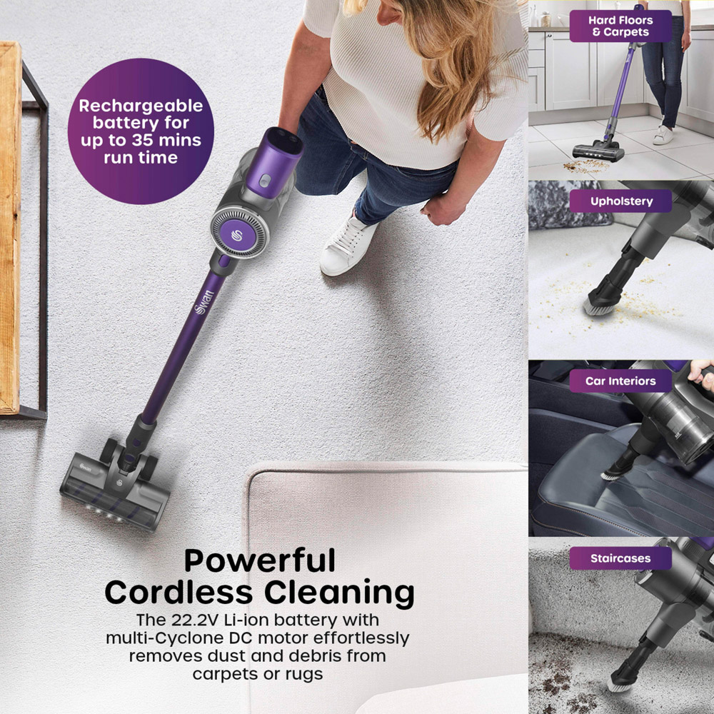 Swan Dustmaster Cordless Anti Tangle Vacuum Cleaner 22.2V Image 6