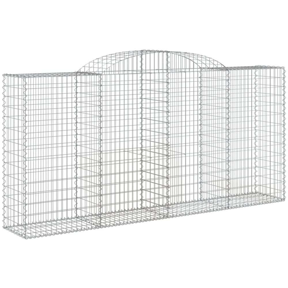 vidaXL Silver Galvanised Iron Arched Gabion Basket 300 x 50 x 140/160cm 8 Pack Image 1